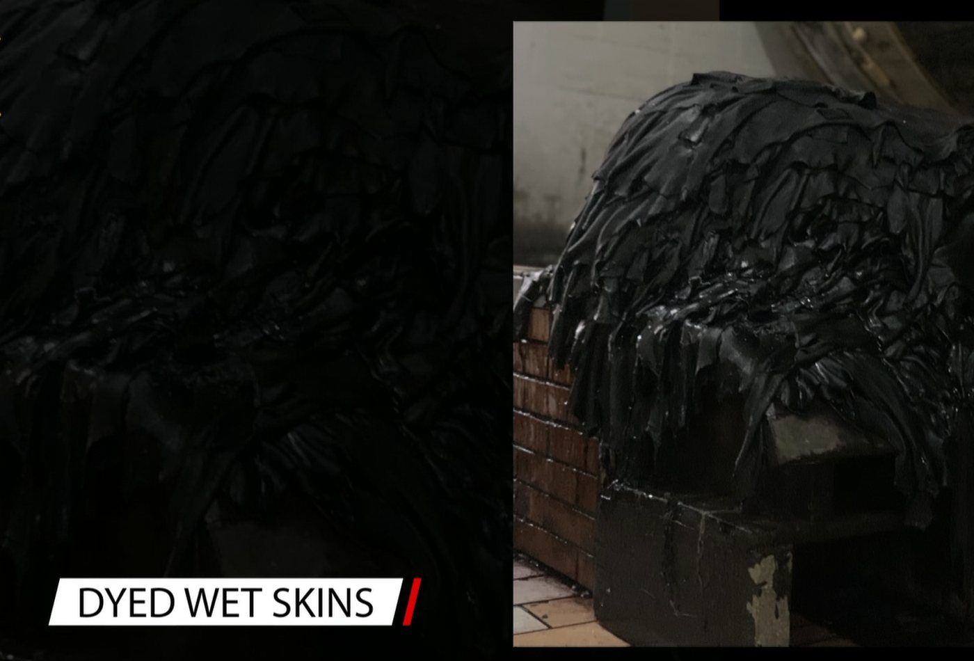 Dyed wet skins